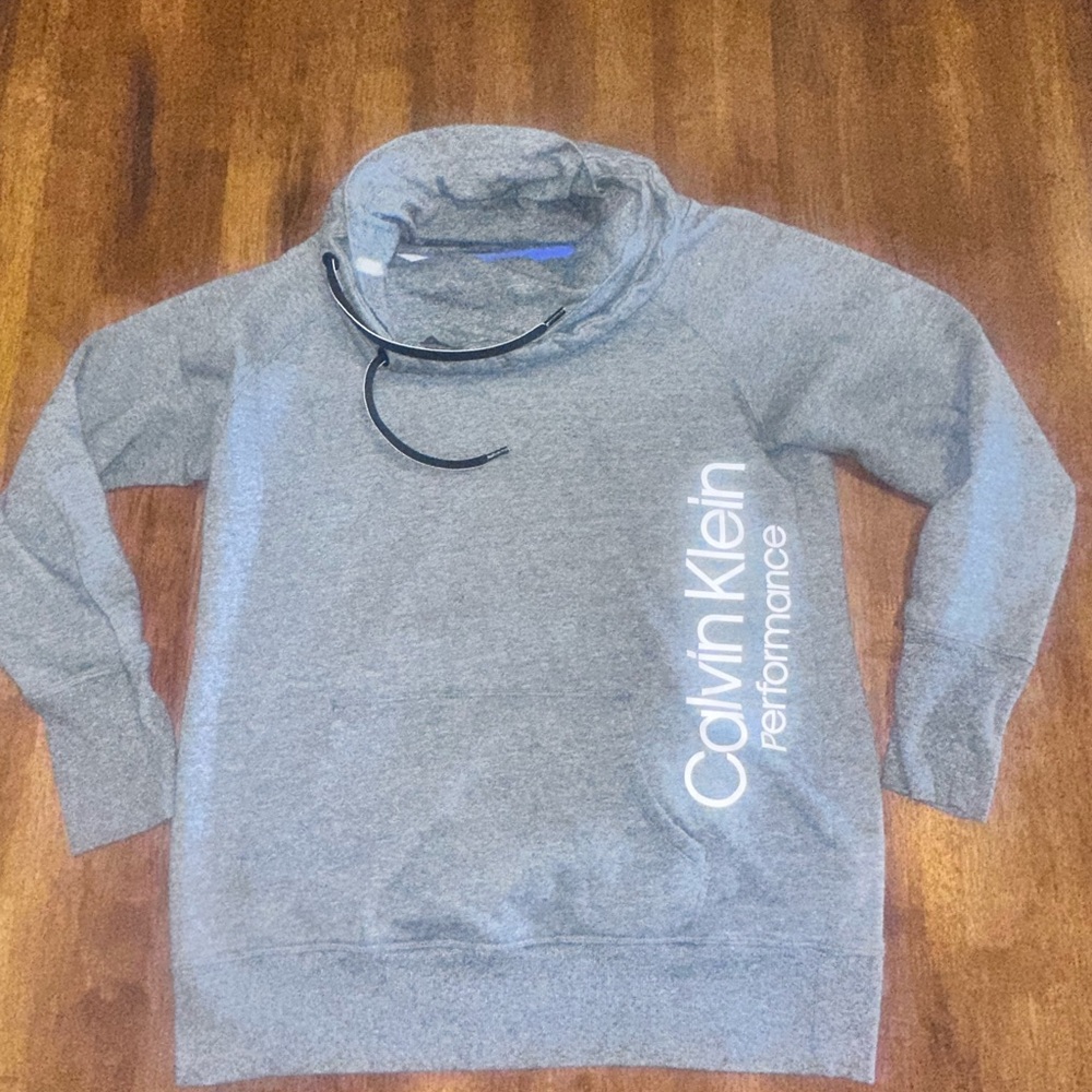 Calvin Klein Performance Heather Gray Sweatshirt w/ Collar